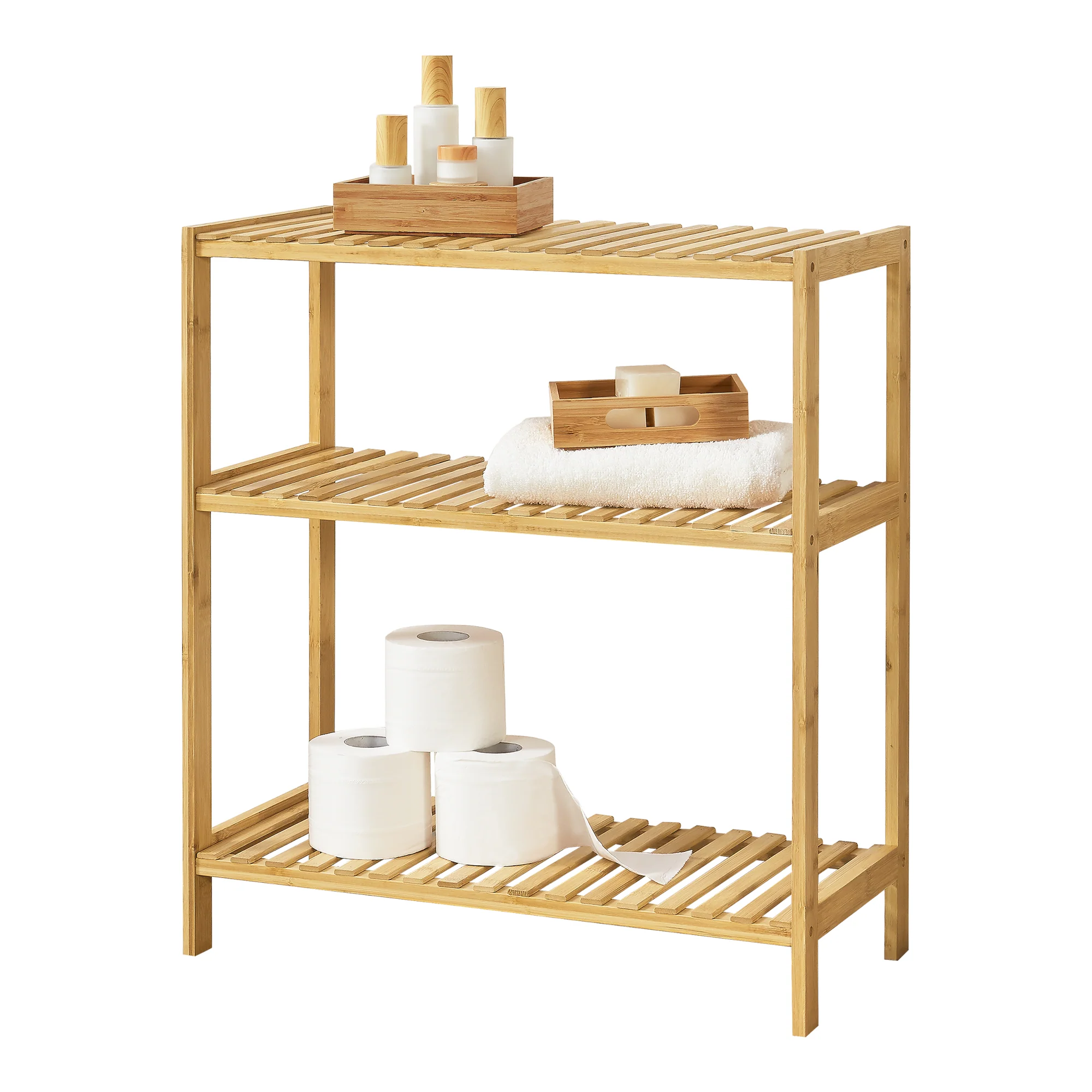 Bambusowa półka stojąca Nyköping 58 x 26 x 66 cm [en.casa]