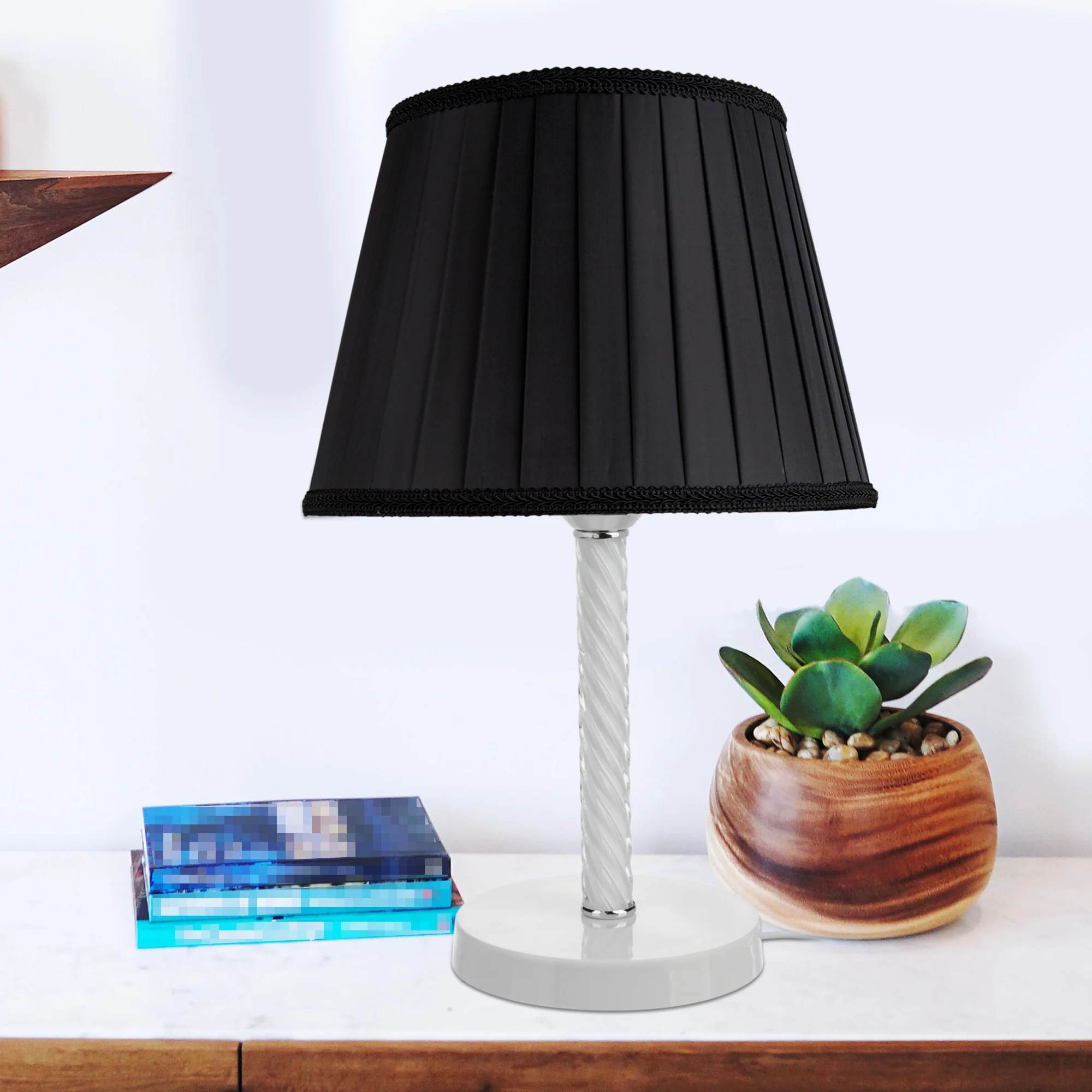 Kilbride lampa stołowa E27 metal szkło tkanina w różnych kolorach [lux.pro] - Image 3