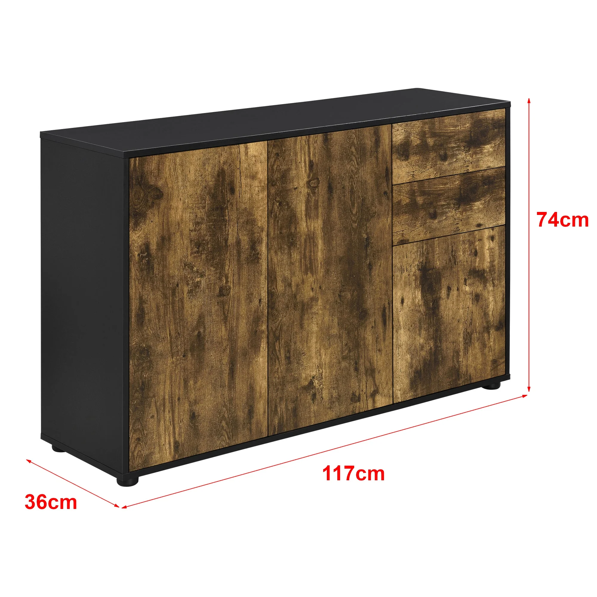 Kredens Paarl 74x117x36 cm w różnych kolorach kolory en.casa - Image 7