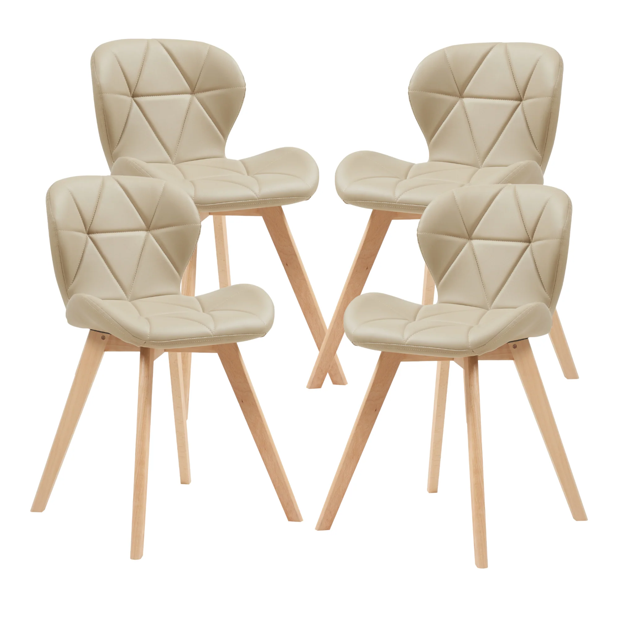 Krzesło do jadalni Älmhult zestaw 4 sztuk 78x47x52 cm imitacja skóry w różnych kolorach [en.casa] - Image 6