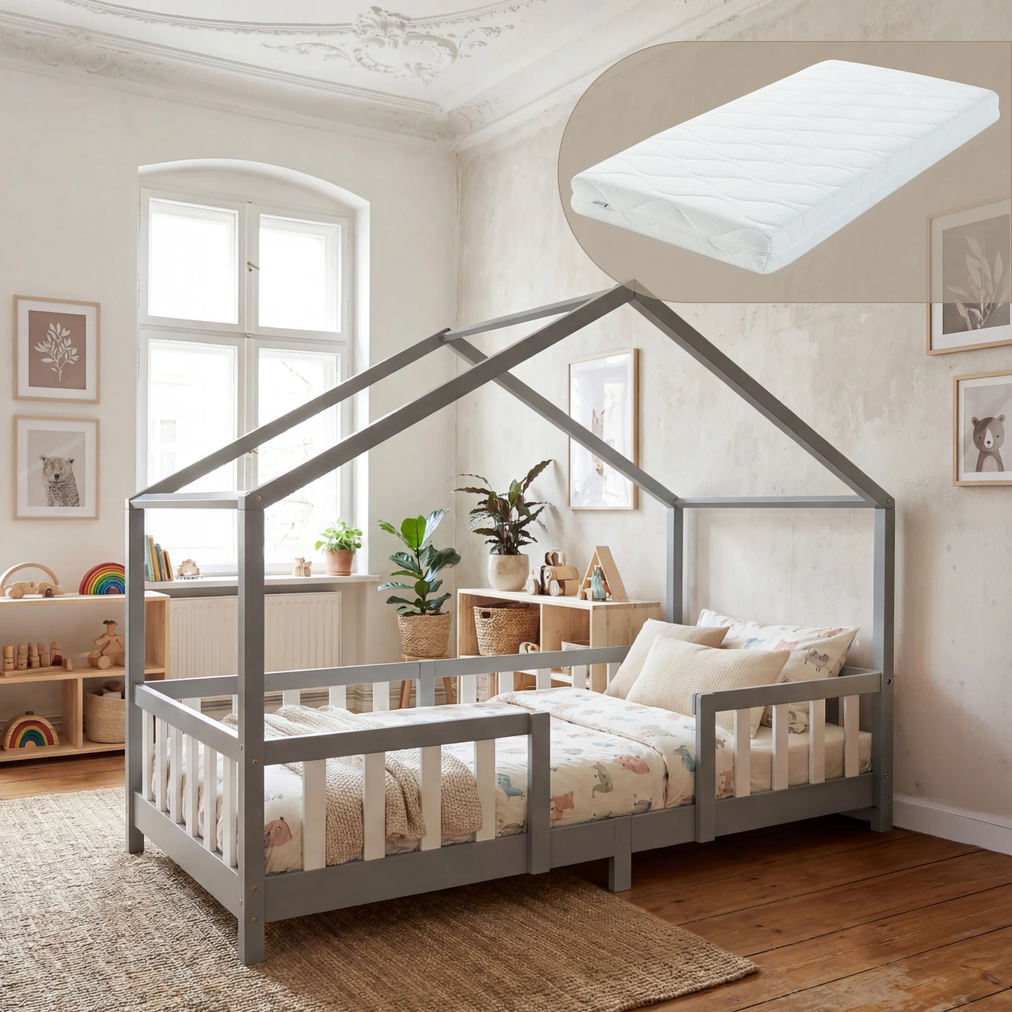 Łóżko dziecięce Treviolo z materacem z zimnej pianki [en.casa] - Image 8