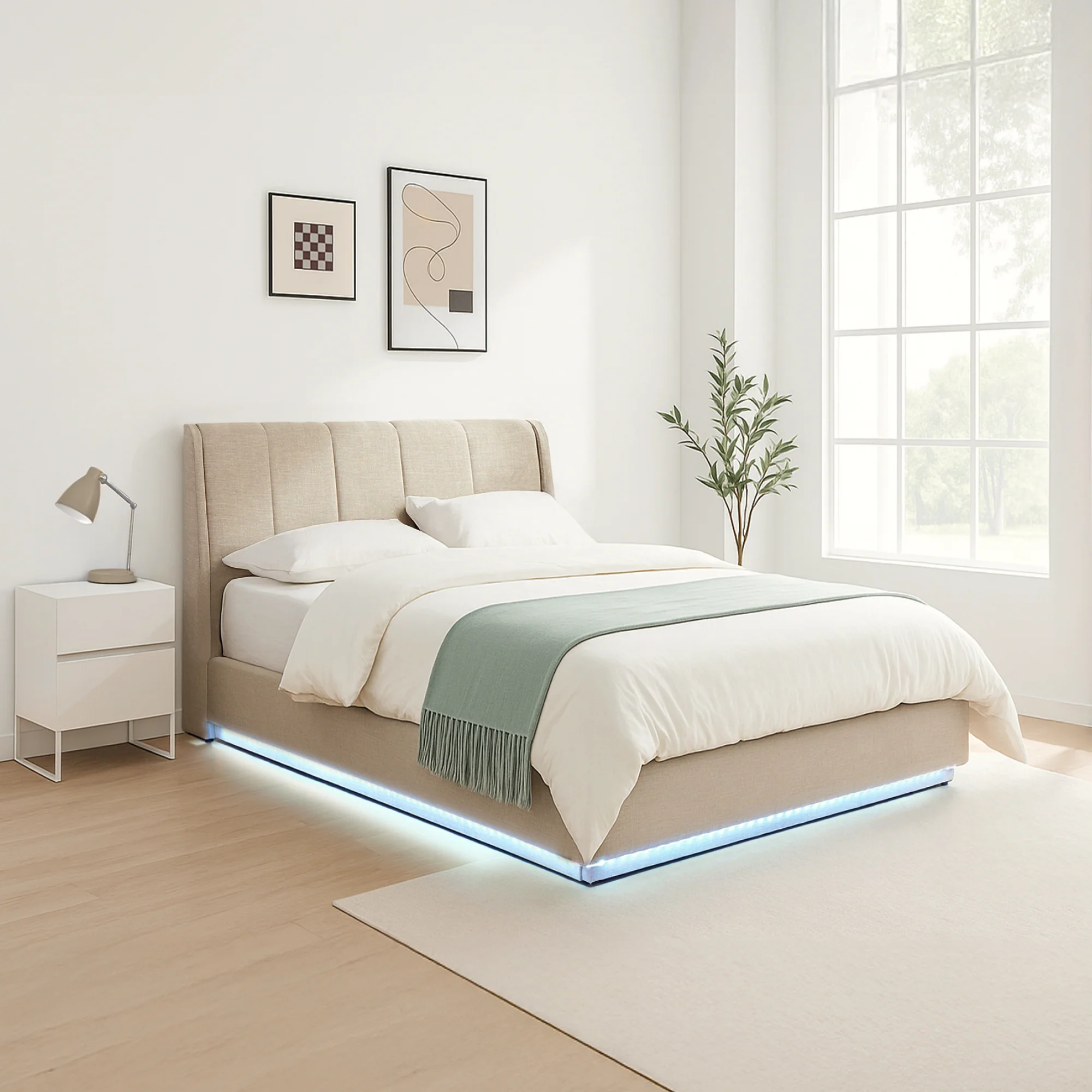 Łóżko tapicerowane LED Tröstiar [en.casa] - Image 6