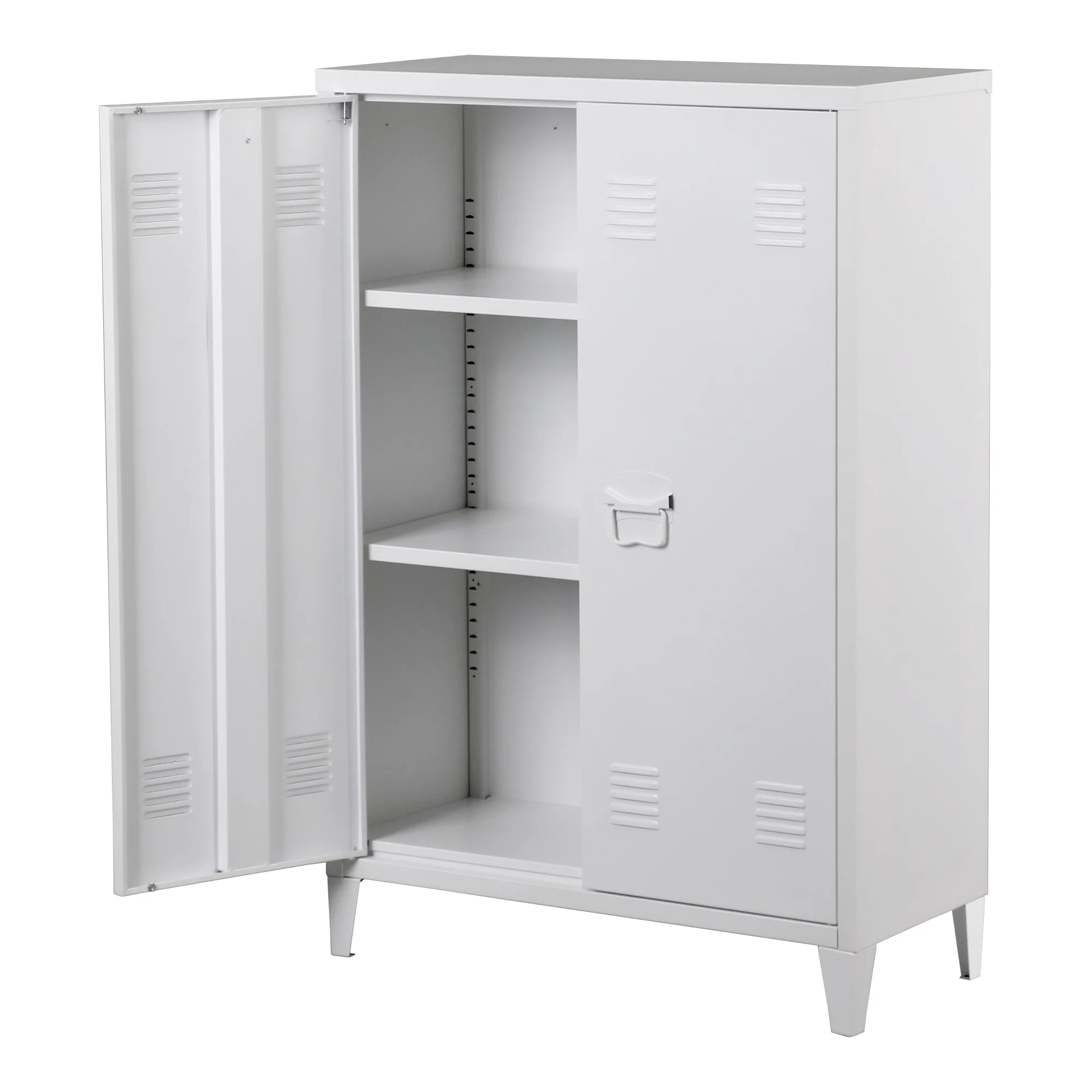 Szafka metalowa Oripää 110x75x33 cm biała [en.casa] - Image 4