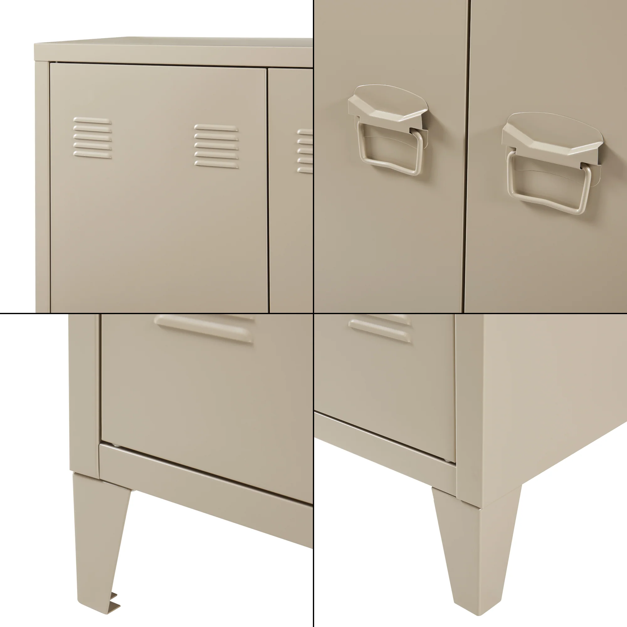 Metalowa szafka Oripää 110x75x33 cm kolor camel [en.casa] - Image 6