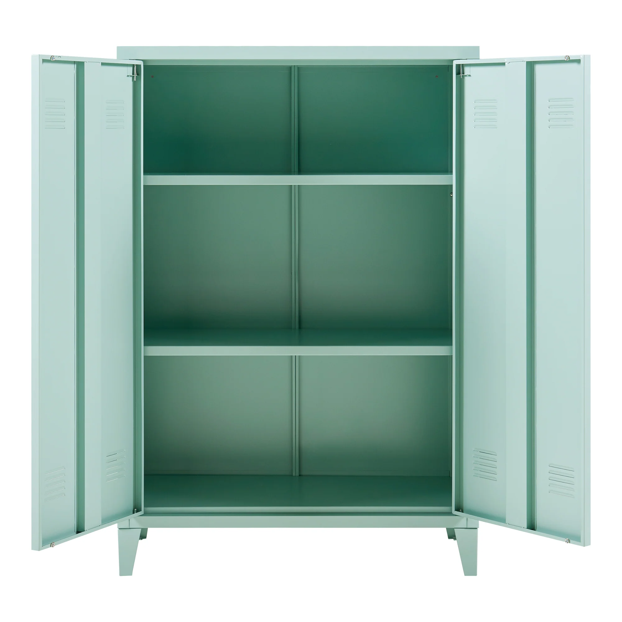 Oripää metalowa szafka 110x75x33 cm pastelowa zieleń [en.casa] - Image 4