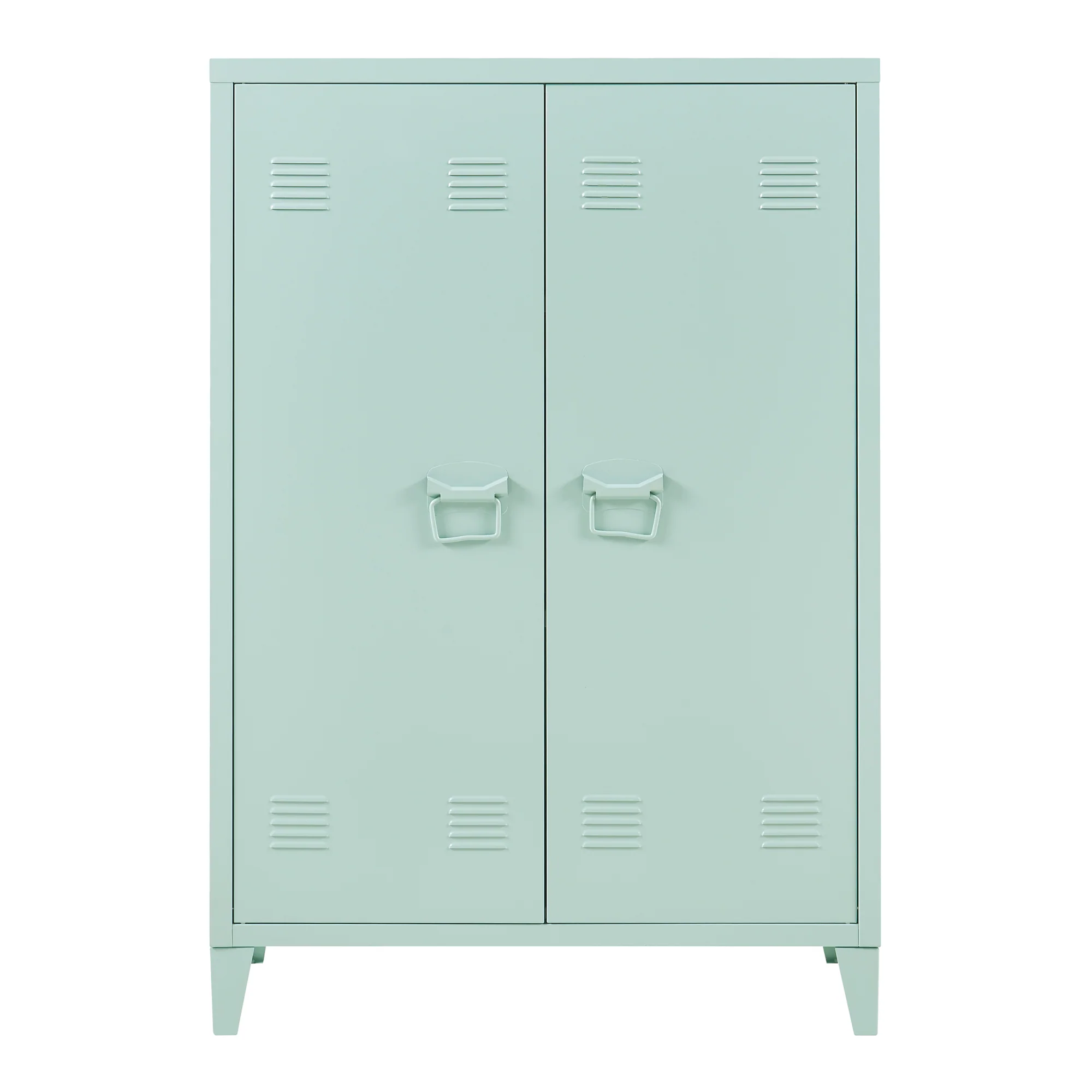 Oripää metalowa szafka 110x75x33 cm pastelowa zieleń [en.casa] - Image 5