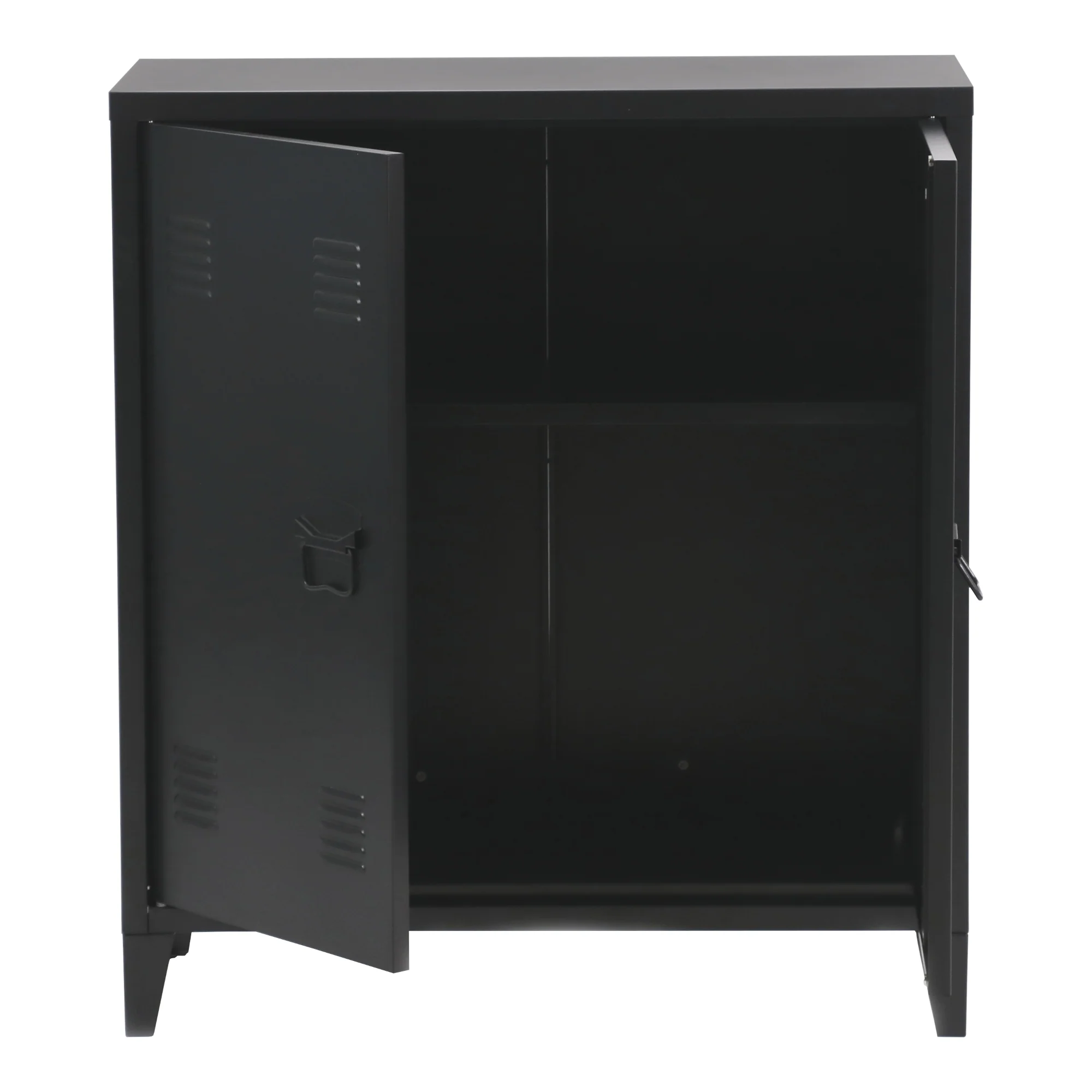 Metalowa szafka Oripää 90x80x33 cm czarna [en.casa] - Image 4