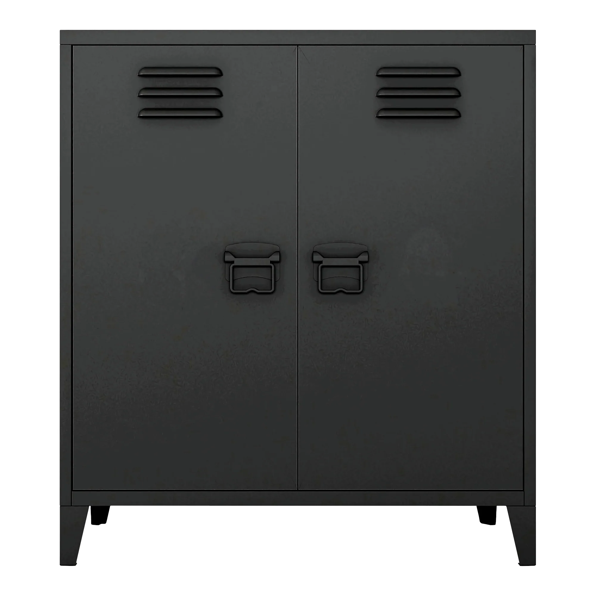 Metalowa szafka Oripää 90x80x33 cm czarna [en.casa] - Image 5