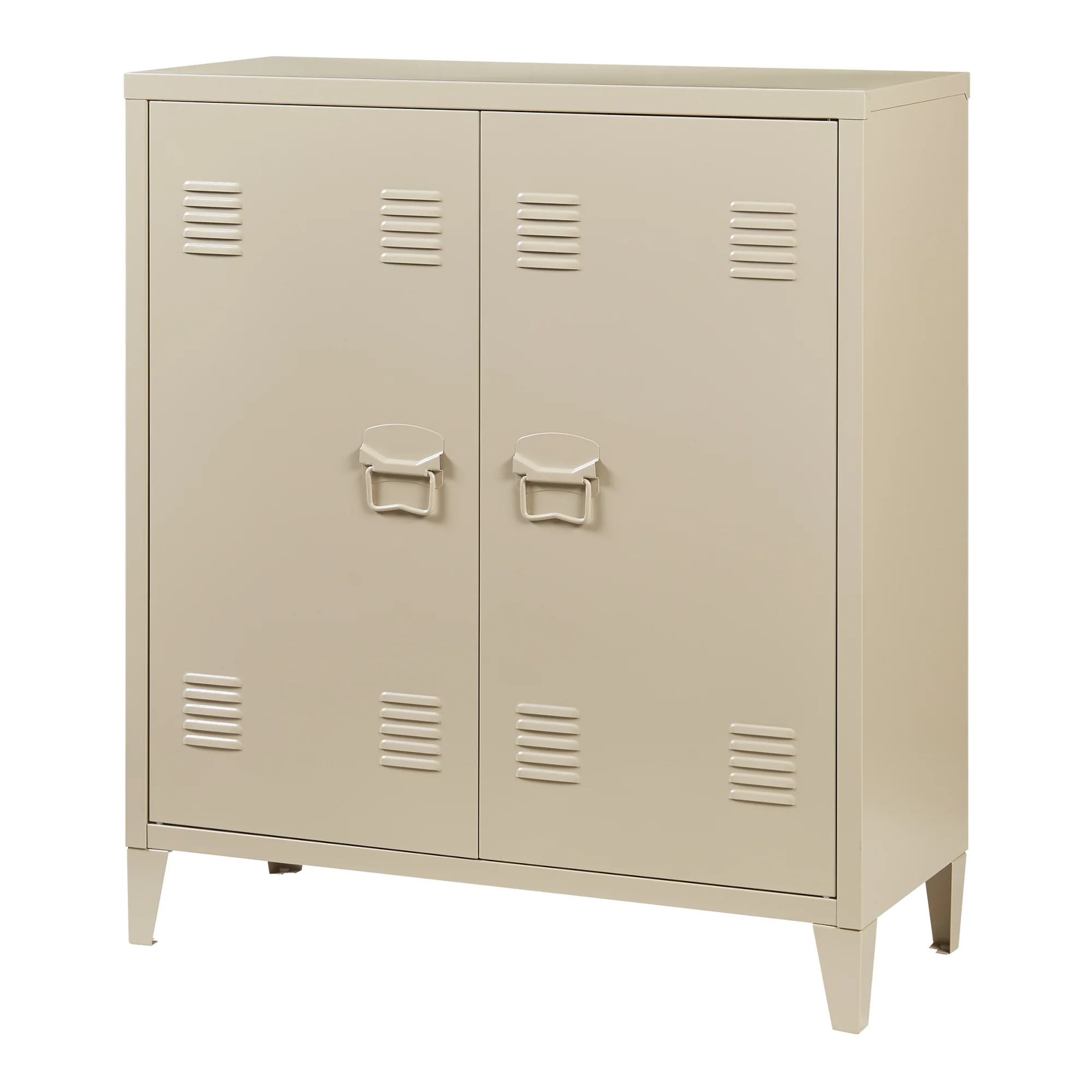 Metalowa szafka Oripää 90x80x33 cm kolor camel [en.casa] - Image 3