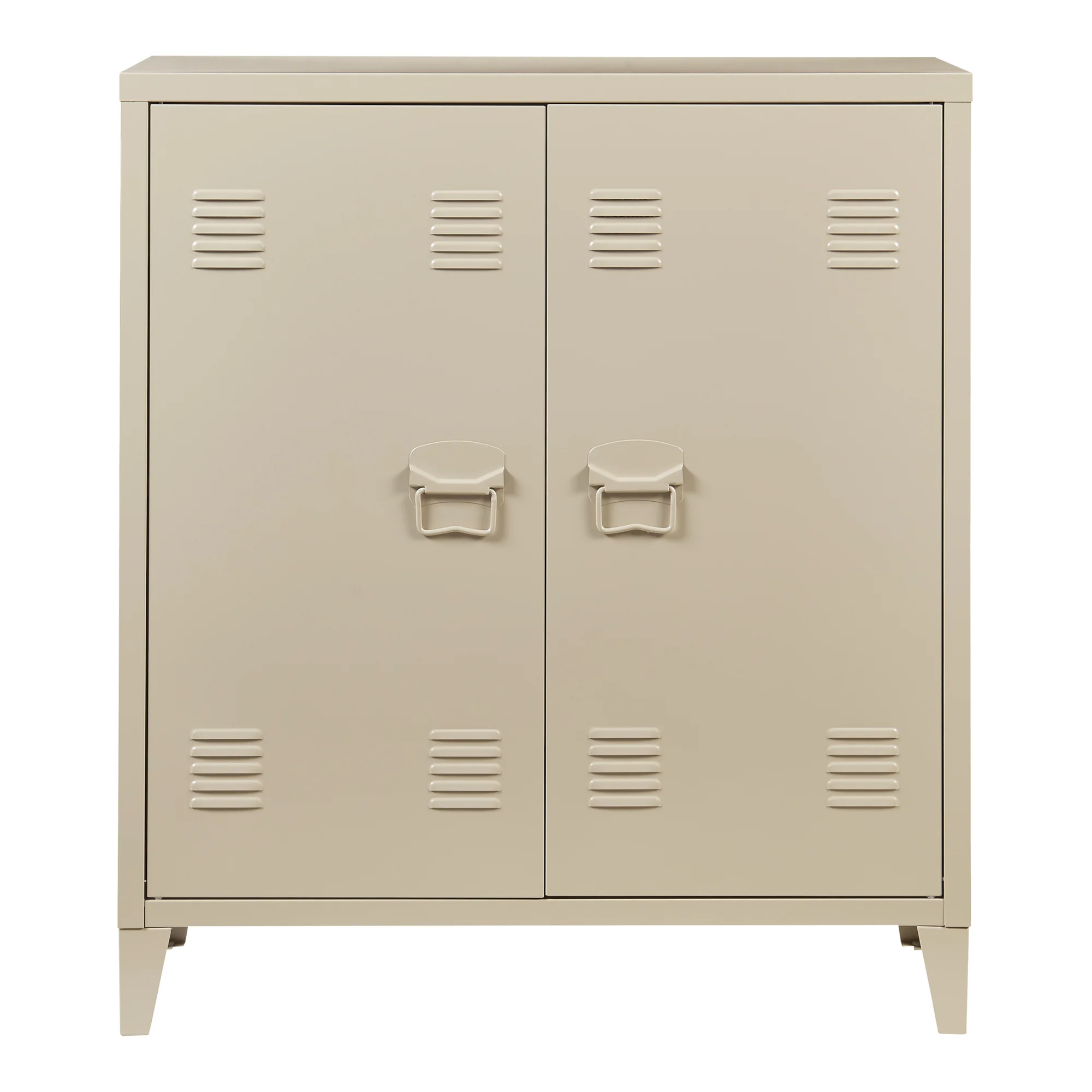 Metalowa szafka Oripää 90x80x33 cm kolor camel [en.casa] - Image 5