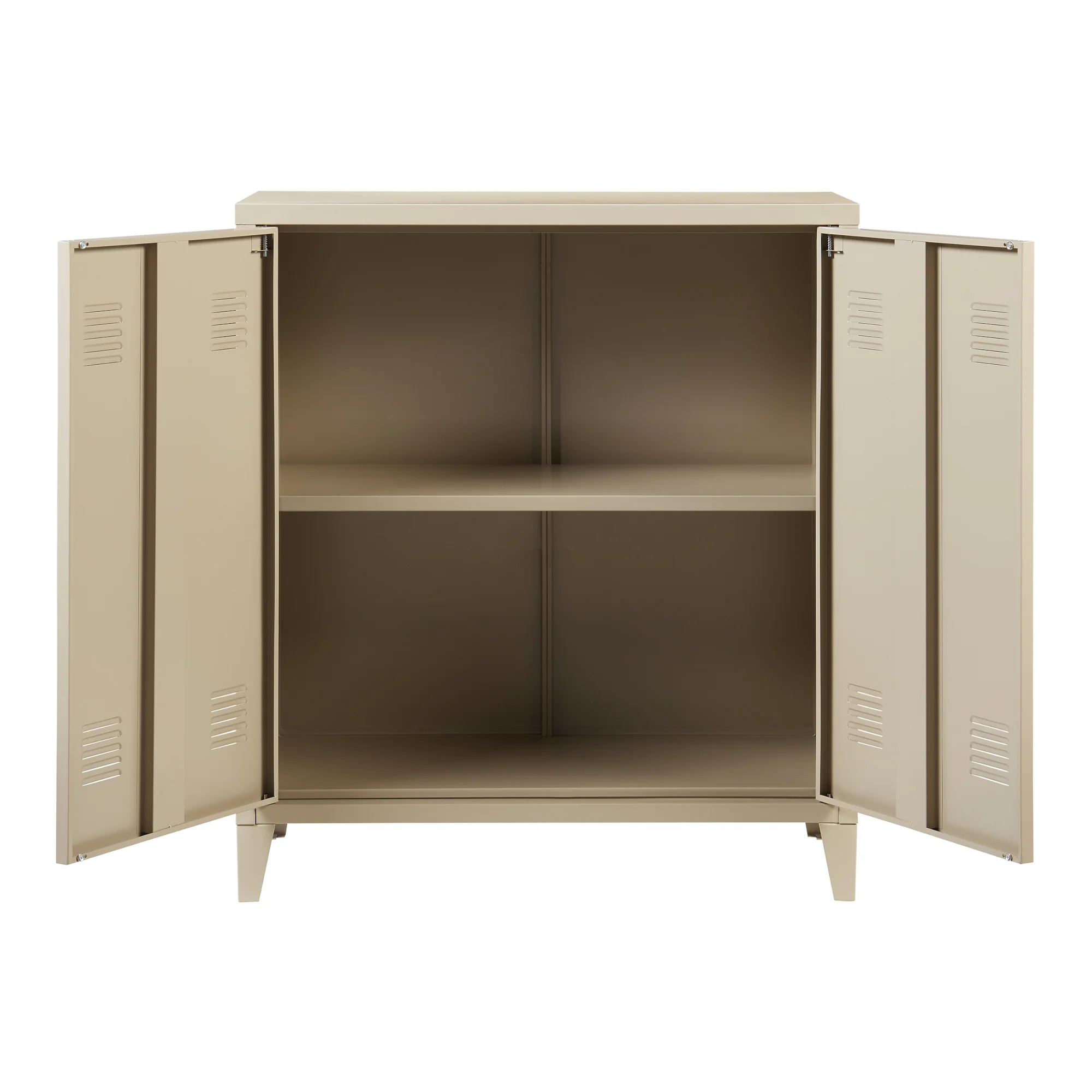 Metalowa szafka Oripää 90x80x33 cm kolor camel [en.casa] - Image 6