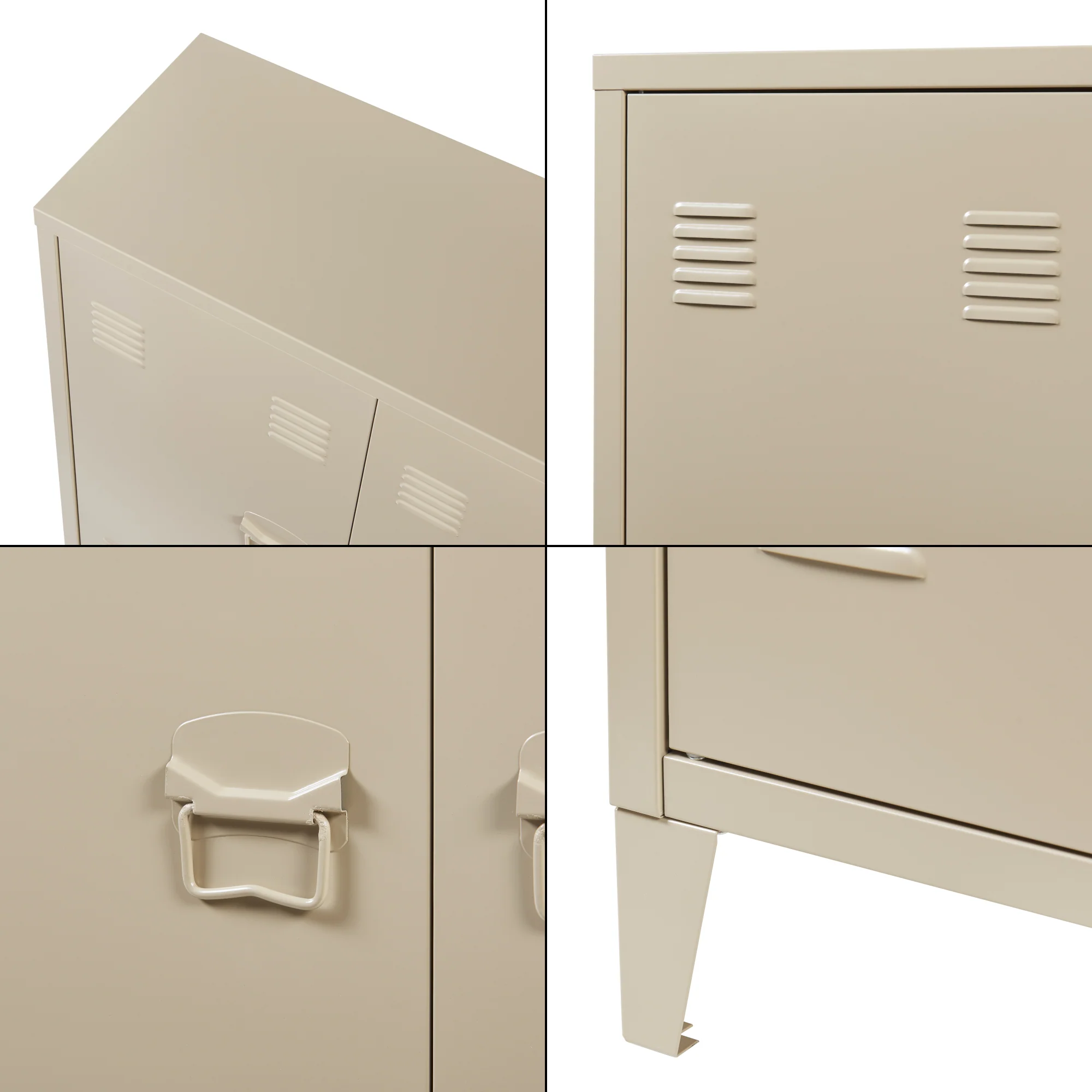 Metalowa szafka Oripää 90x80x33 cm kolor camel [en.casa] - Image 7