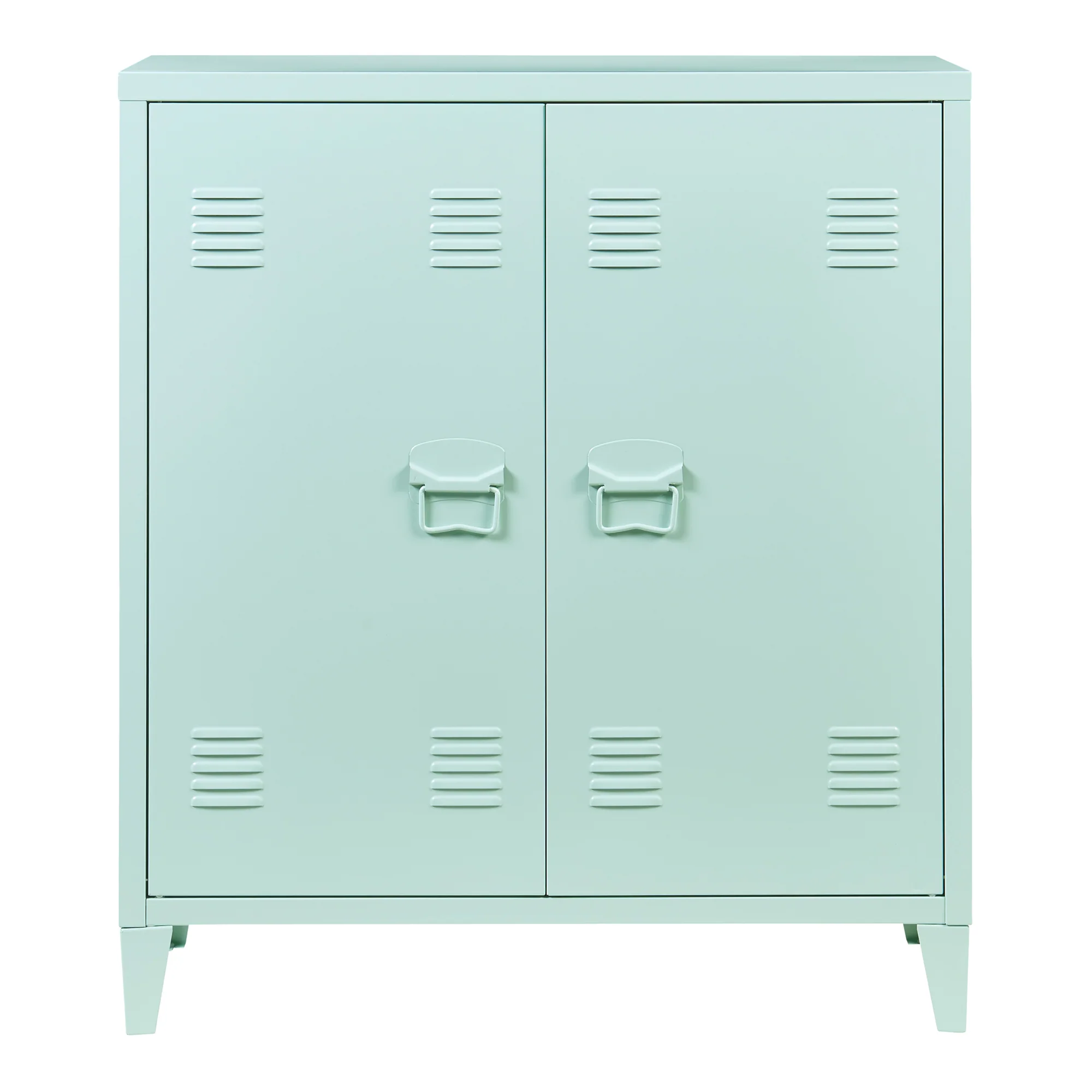 Oripää metalowa szafka 90x80x33 cm pastelowa zieleń [en.casa] - Image 5