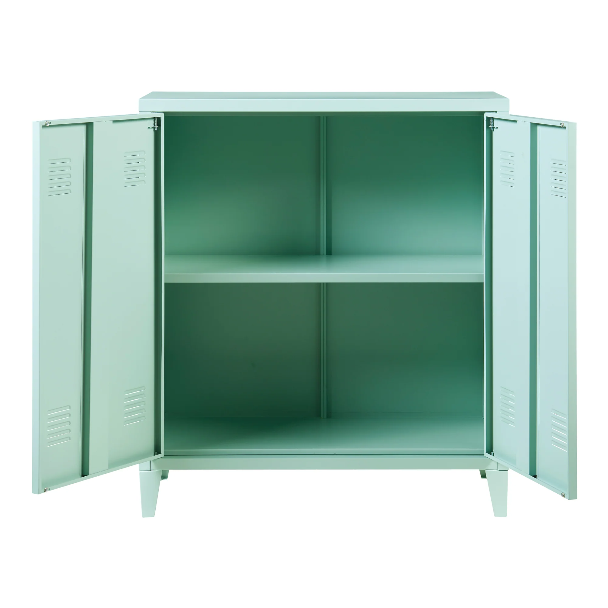 Oripää metalowa szafka 90x80x33 cm pastelowa zieleń [en.casa] - Image 6
