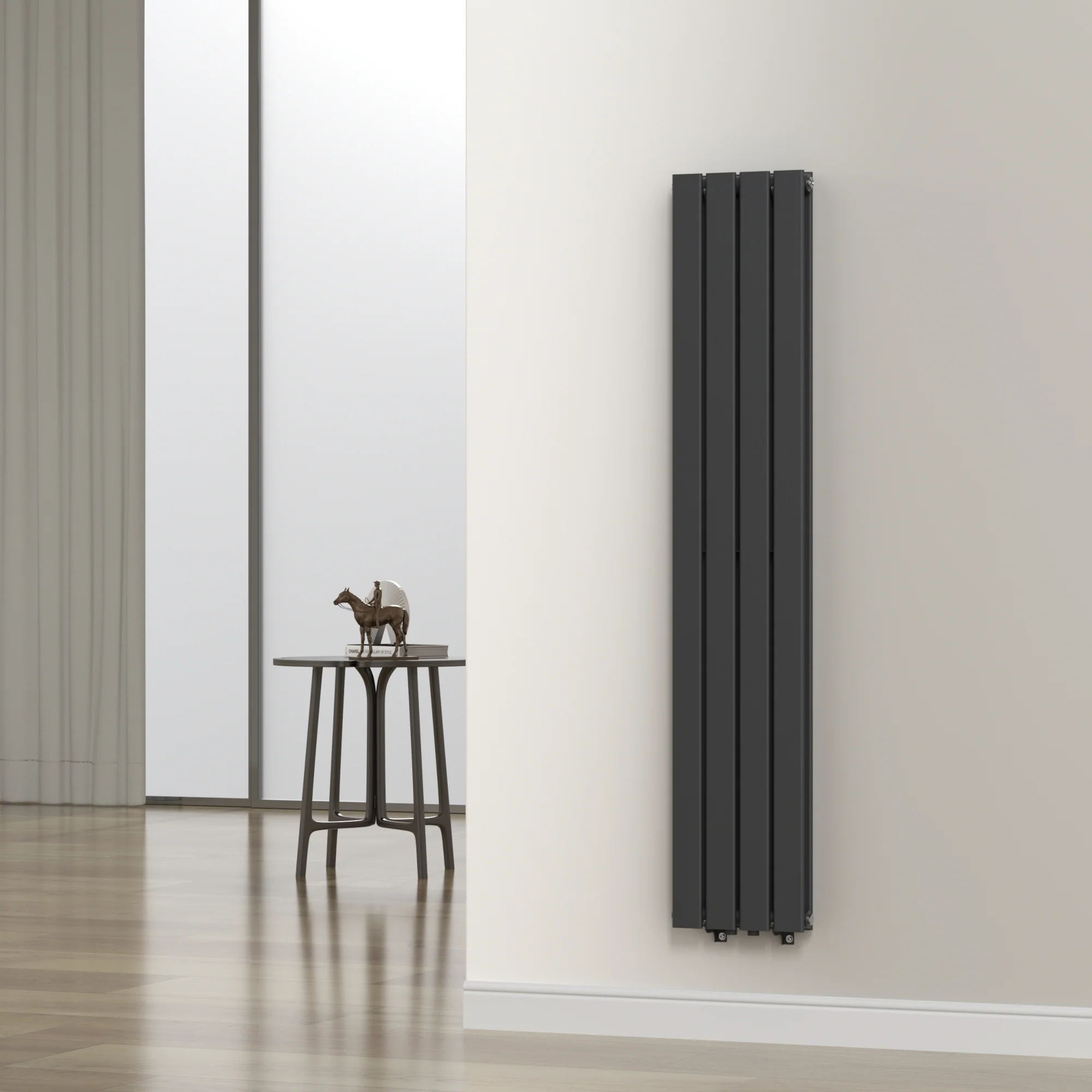 Grzejnik dekoracyjny Nore czarny 160x30cm dwuwarstwowy 1006W [neu.haus] - Image 2