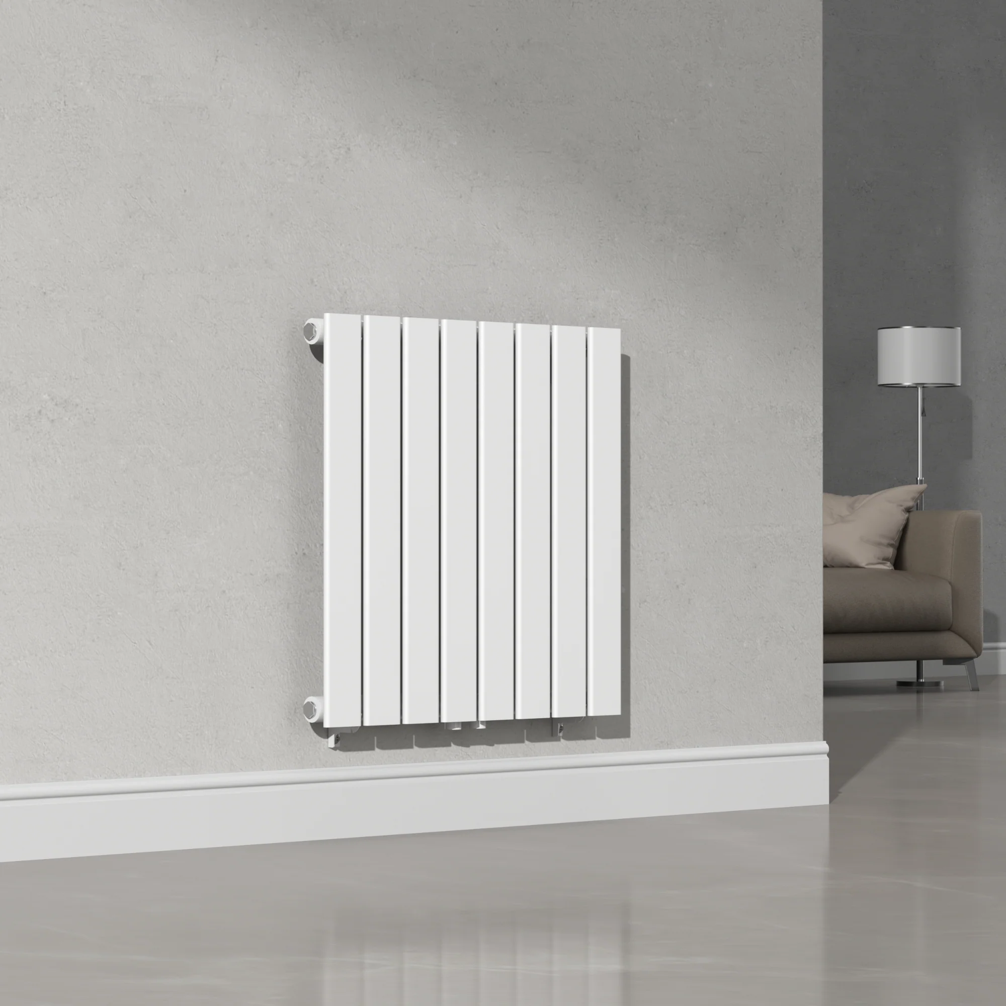 Grzejnik dekoracyjny Nore Biały 60x60cm Jednowarstwowy 459W [neu.haus] - Image 2