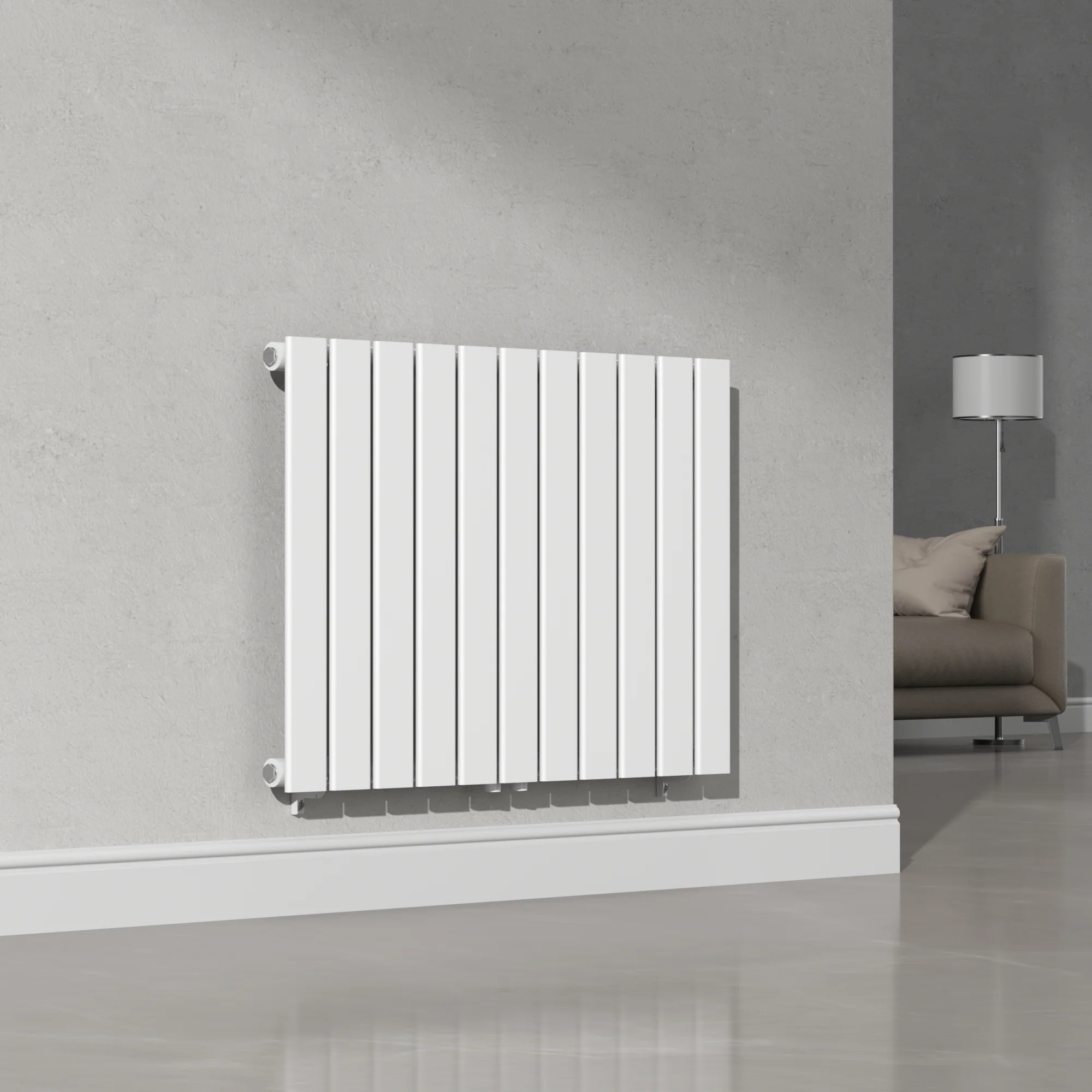 Grzejnik dekoracyjny Nore Biały 60x80cm Jednowarstwowy 616W [neu.haus] - Image 2