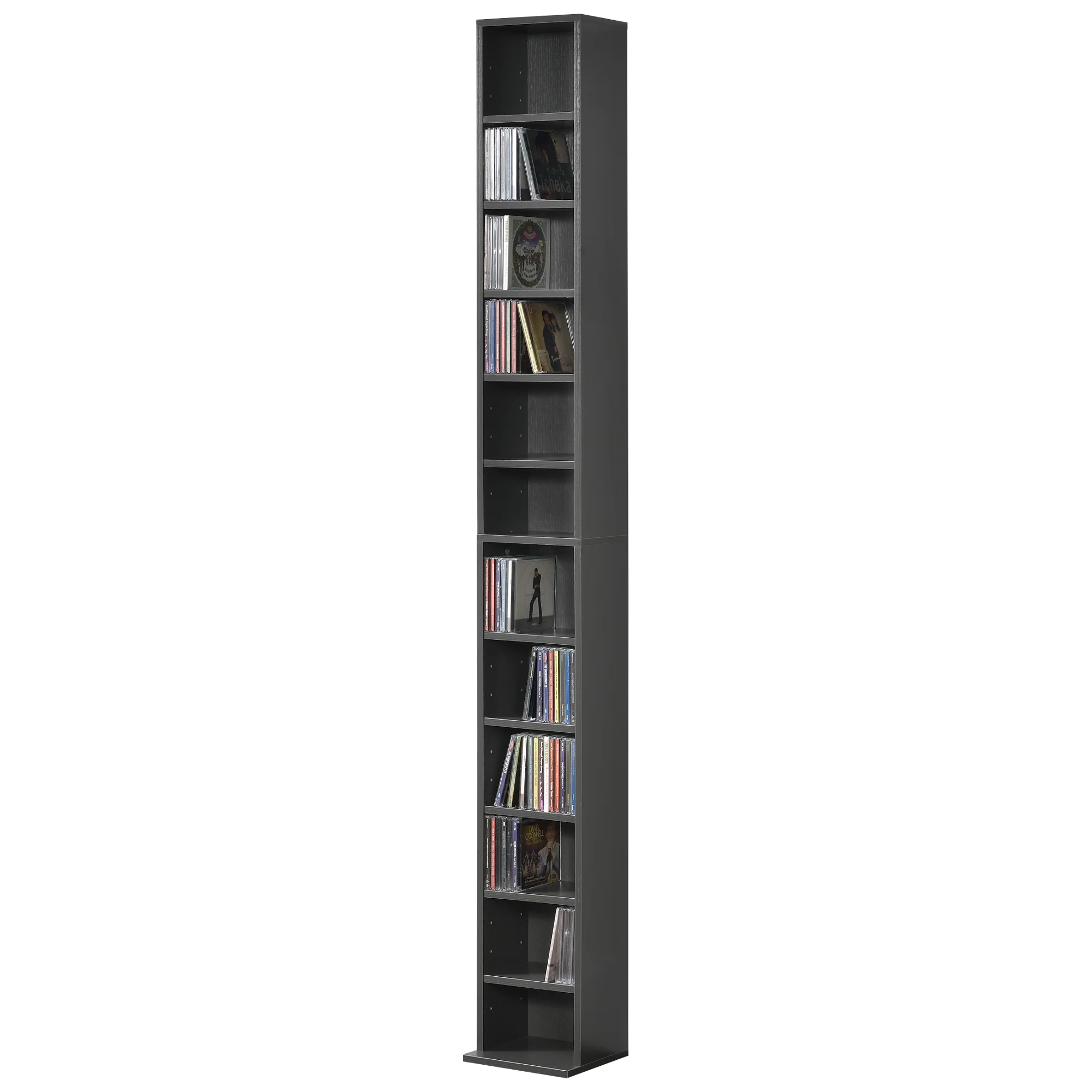 Półka na płyty CD Tynset 175x20x20 cm z 12 przegródkami [en.casa] - Image 3