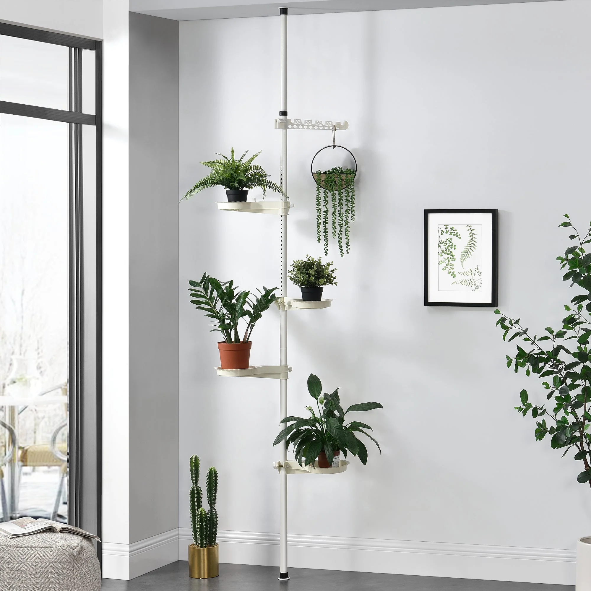 Półka na rośliny 110-305 cm teleskopowa półka na kwiaty [en.casa] - Image 2