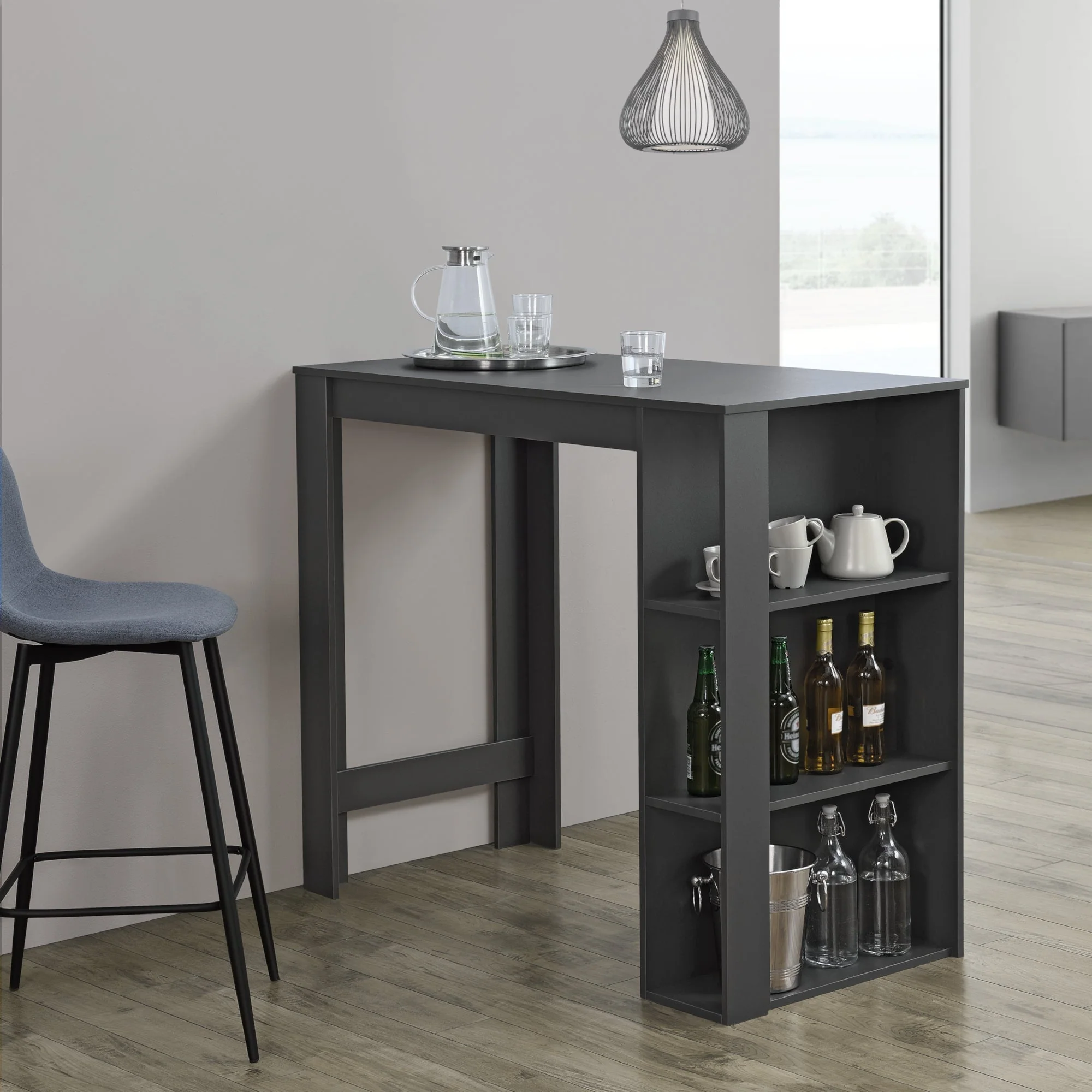 Stół barowy Danderyd 120x60x106 cm z 3 schowkami [en.casa] - Image 15