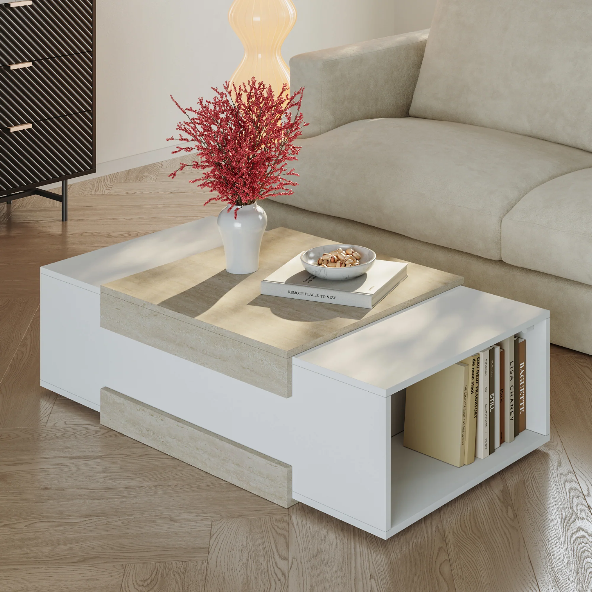 Stolik kawowy Eljak 110x57x31 cm [en.casa] - Image 2
