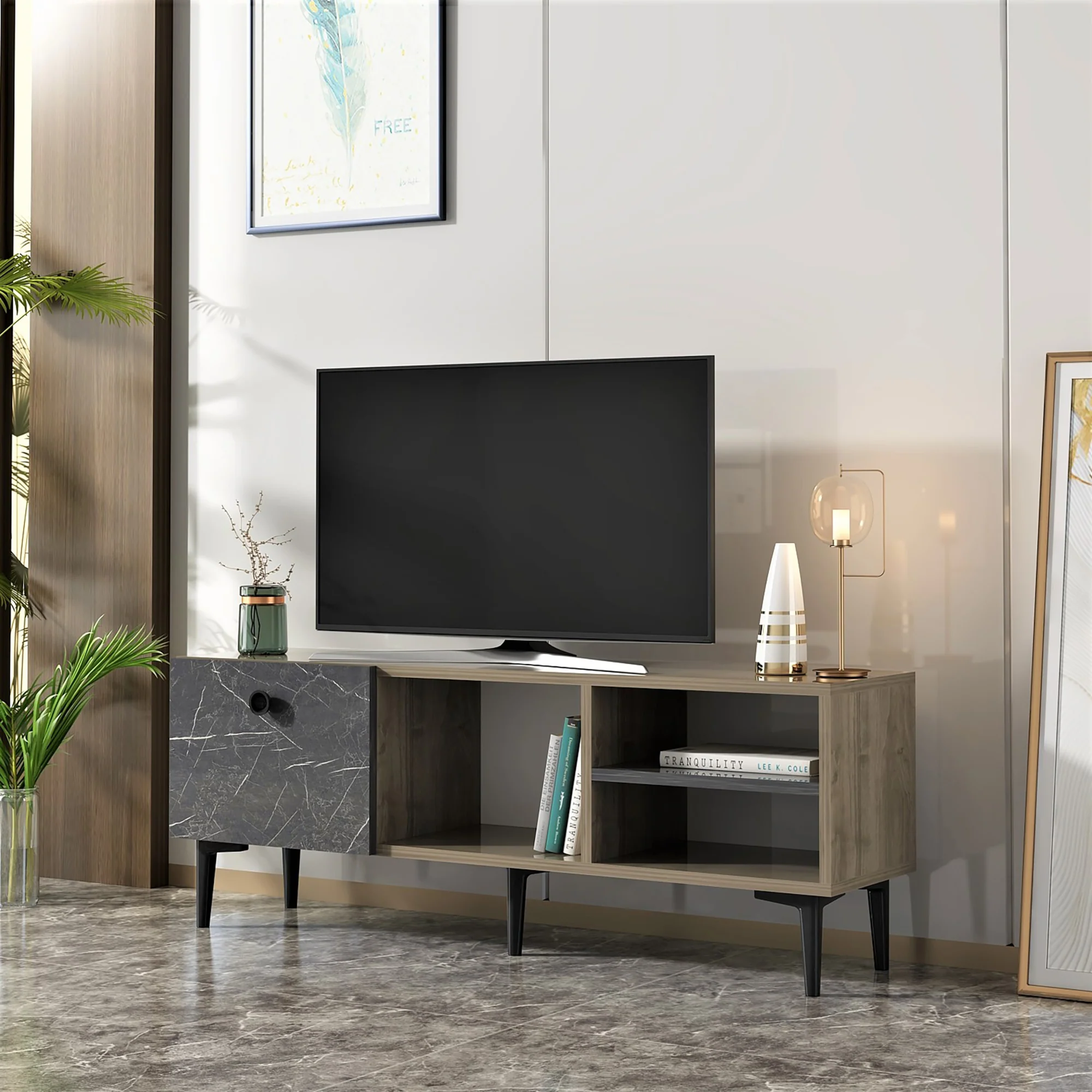 Stolik pod telewizor Nannestad 45x120x30 cm w różnych kolorach. kolory [en.casa] - Image 2
