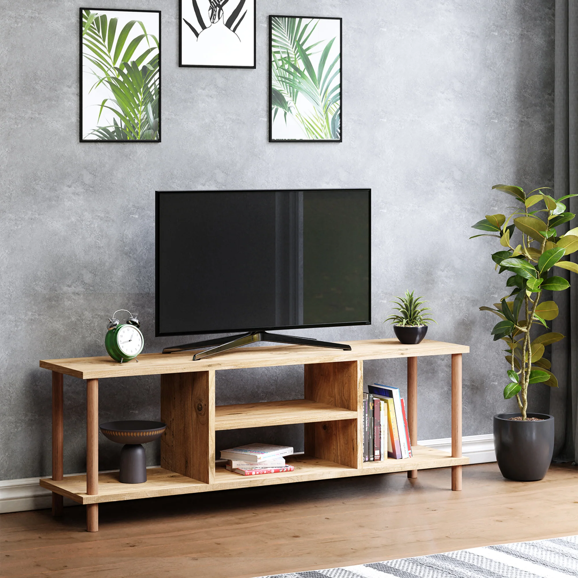 Stolik TV Ærøskøbing z 2 półkami 43x120x29 cm różne kolory kolory [en.casa] - Image 4