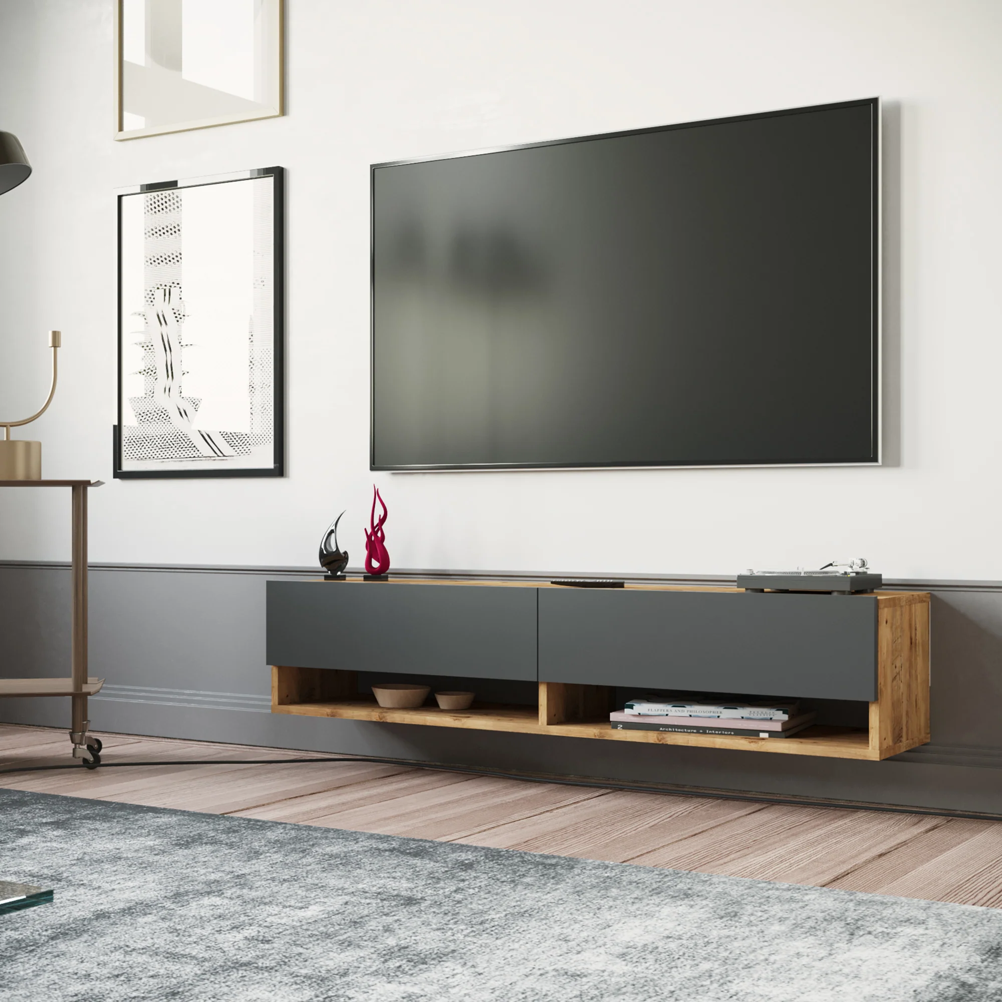 Stolik TV Laitila w różnych rozmiarach i kolorach Rozmiary i kolory [en.casa] - Image 6