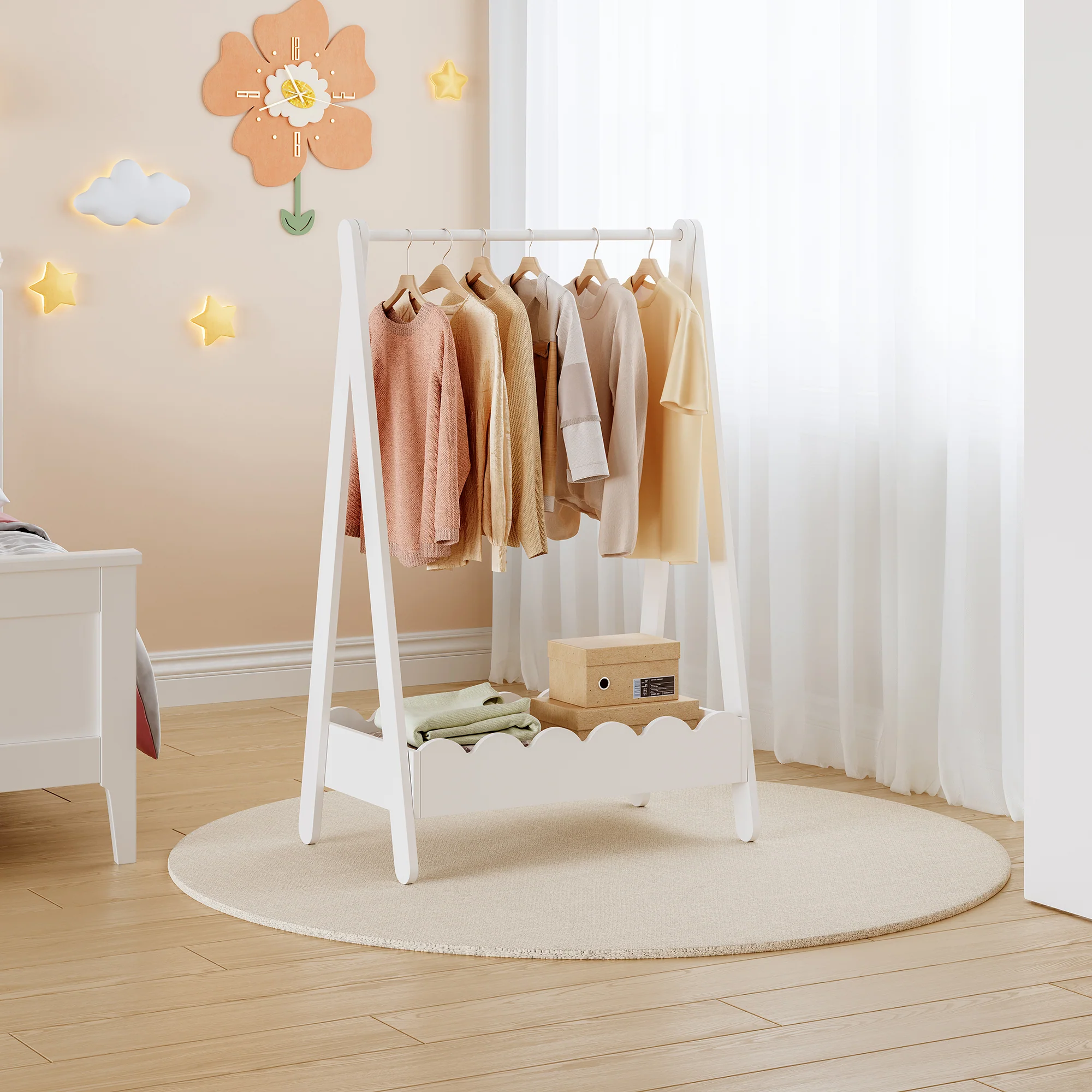 Szafka na ubrania dziecięce Vestnes 99x66x38 cm [en.casa] - Image 3