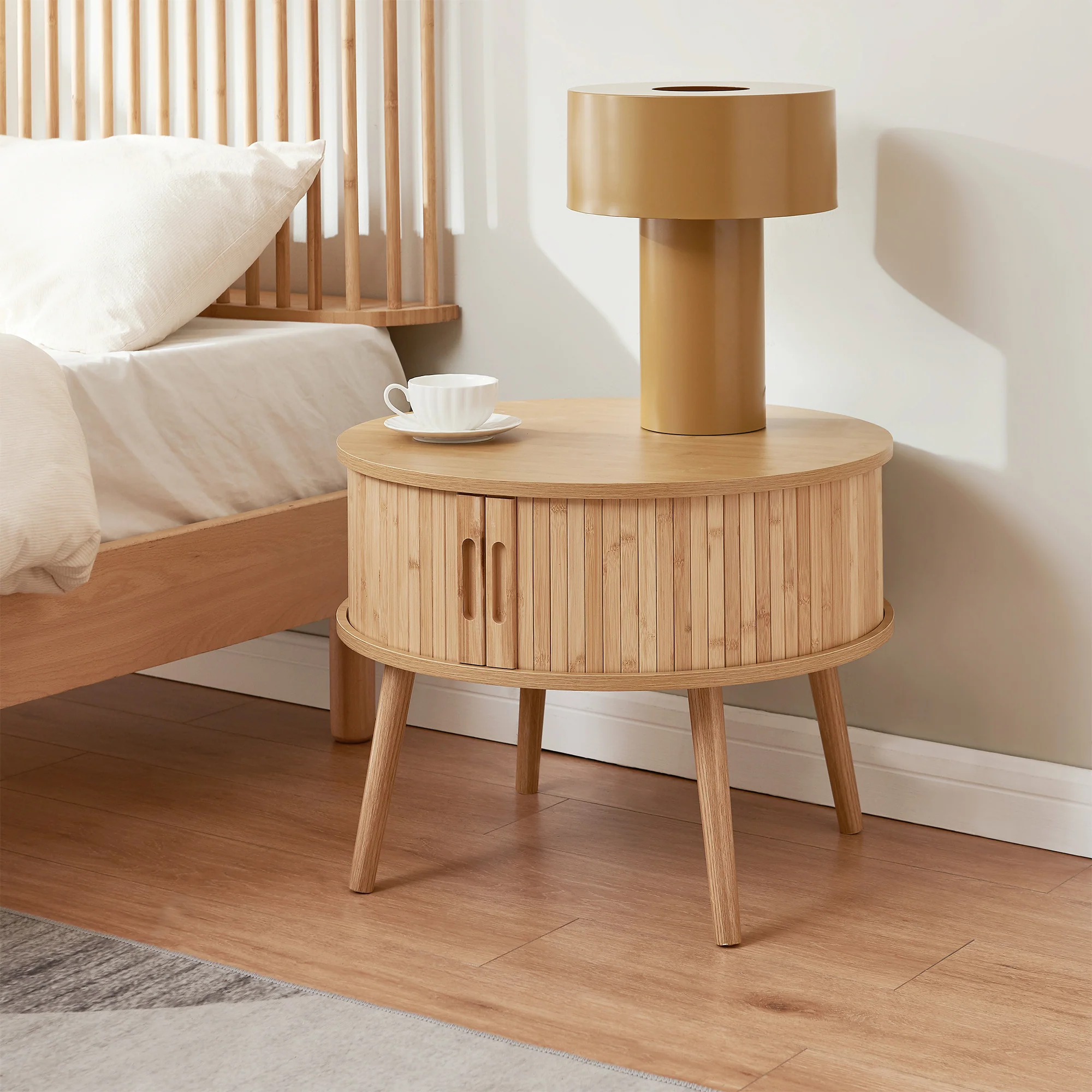Stolik nocny Nordkapp 45x60 cm bambus [en.casa] - Image 3
