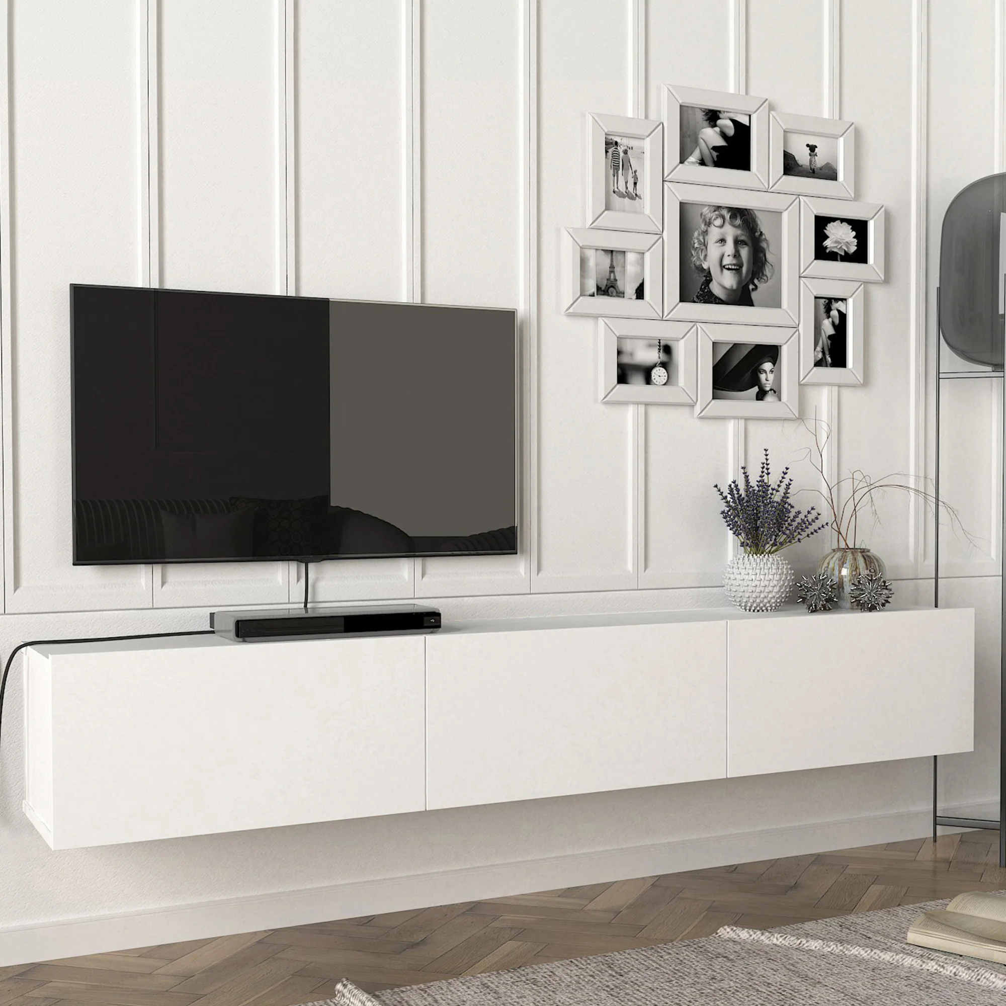 Szafka pod telewizor Vihti 180x31x29,5cm w różnych kolorach. kolory [en.casa]