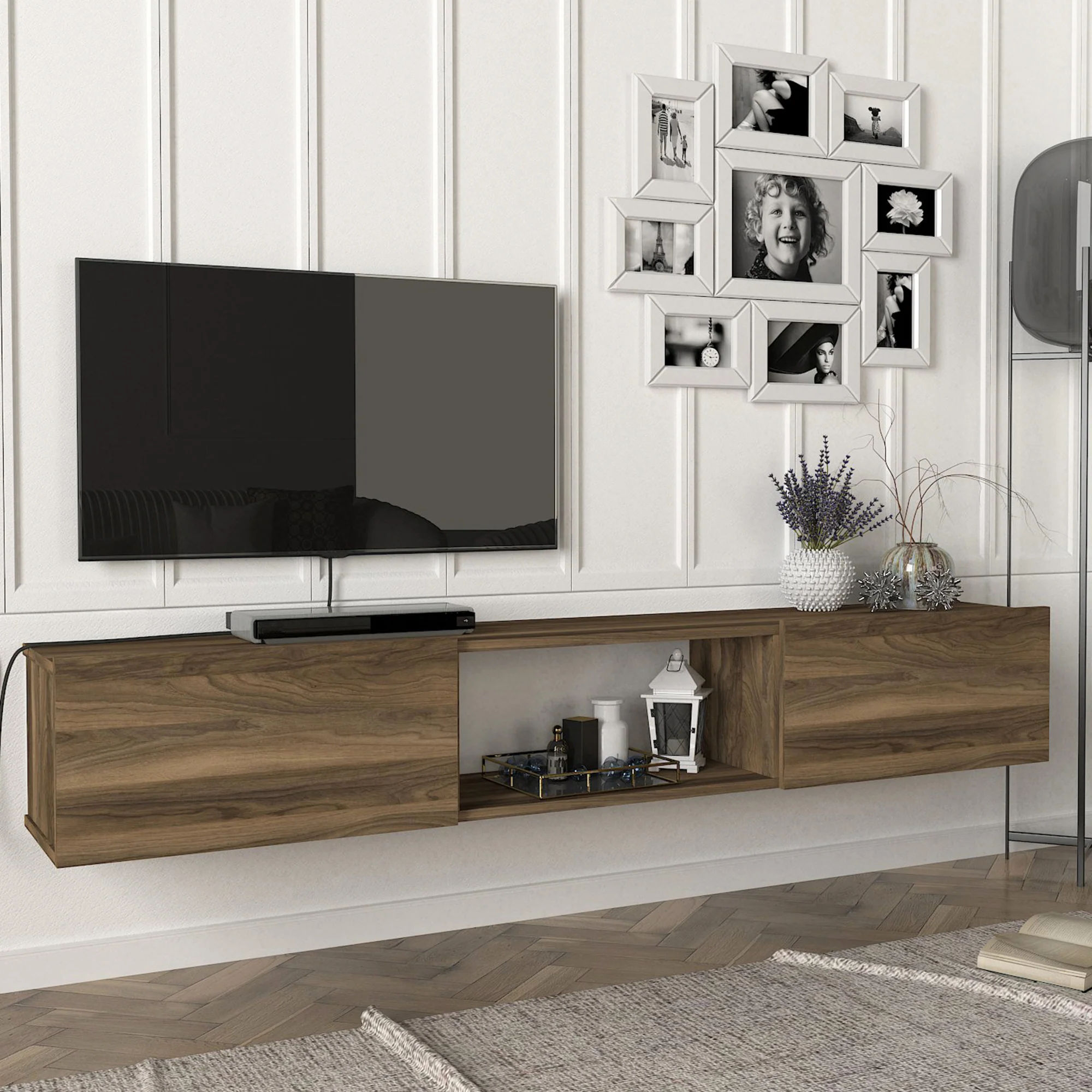 Szafka pod TV Paltamo 180x31x29,5cm w różnych kolorach [en.casa] - Image 4