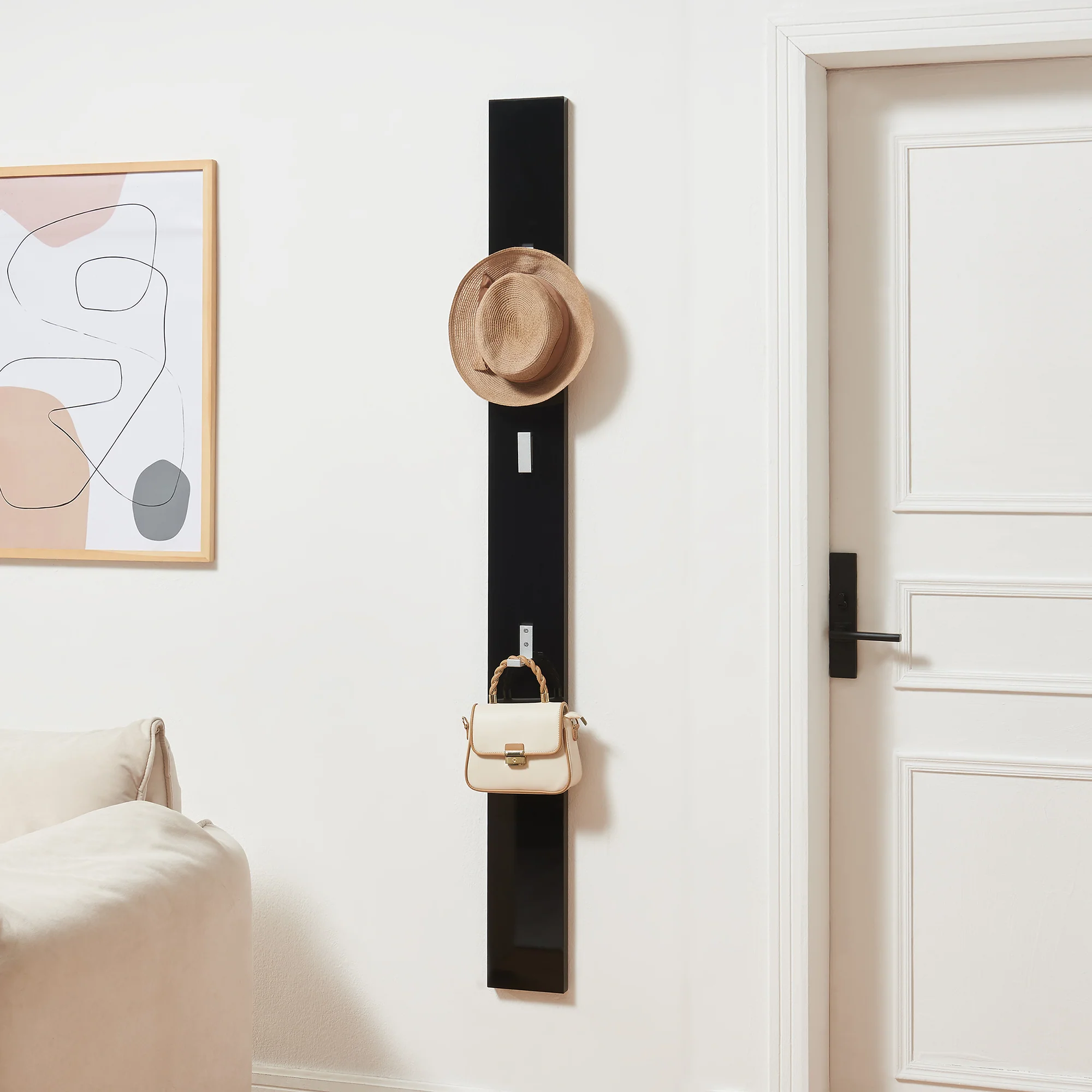 Wieszak ścienny Hansnes z 3 składanymi haczykami 165 cm w różnych kolorach [en.casa] - Image 3