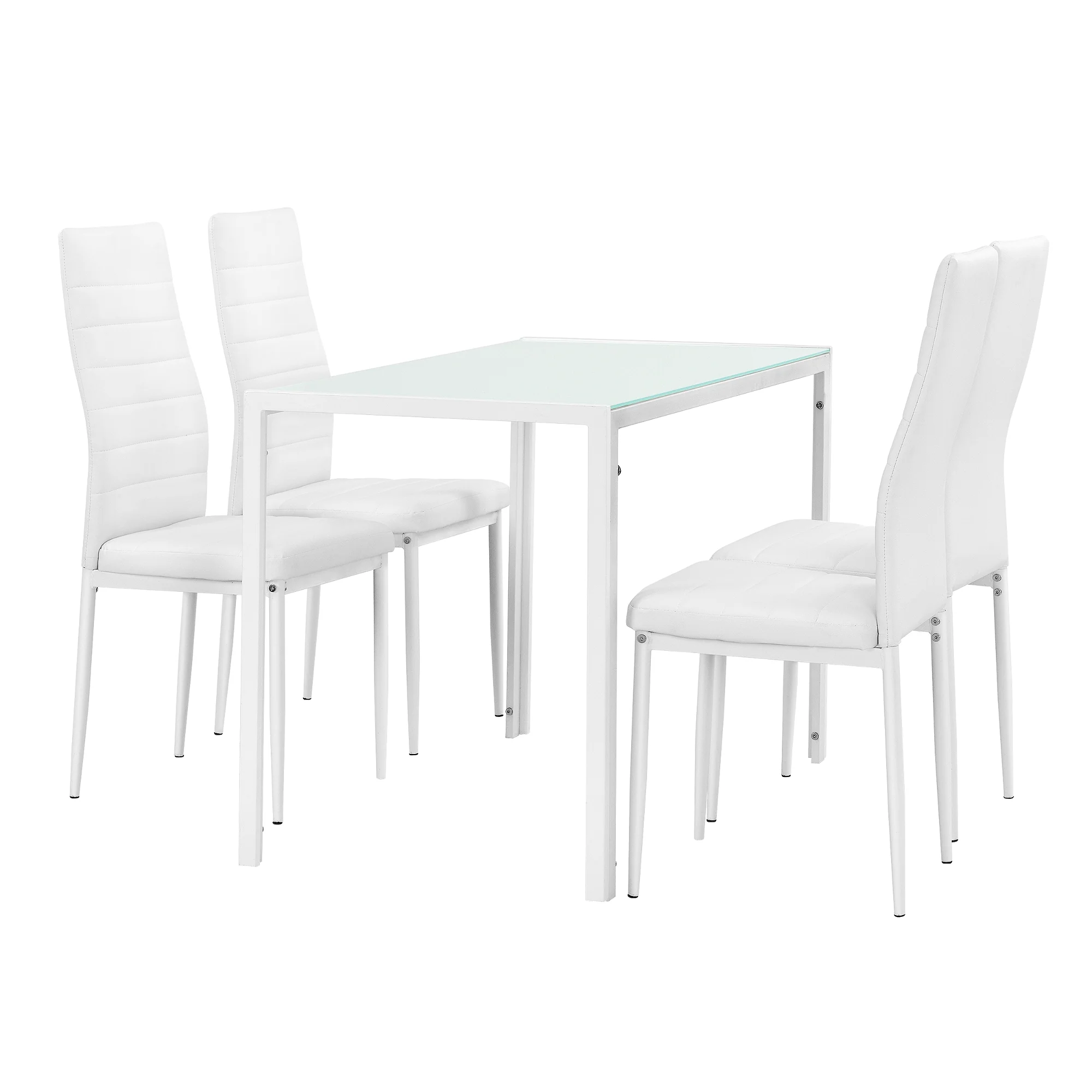 [en.casa]® Stół szklany 105x60 cm + krzesło skóra PU 4 szt. (różne kolory) - Image 3