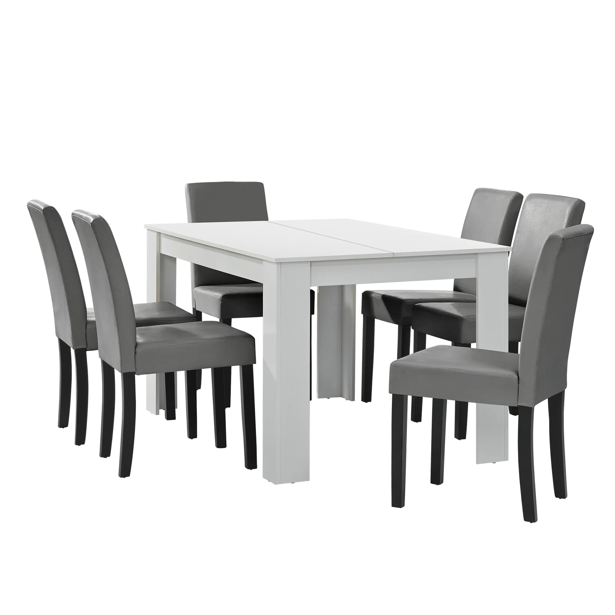 [en.casa]® Stół MDF 140x90 cm + miękkie krzesło 6 szt. (różne kolory) - Image 2