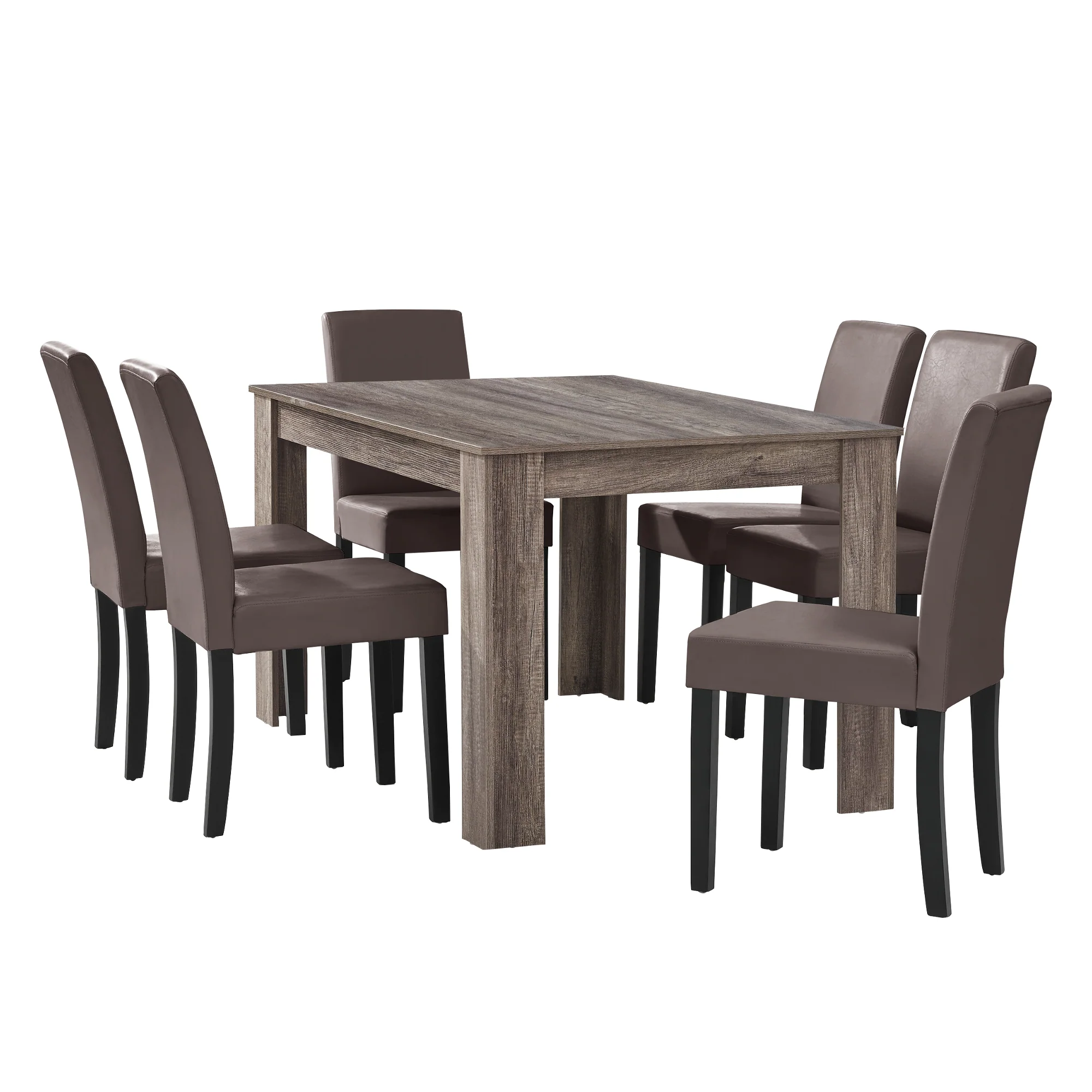 [en.casa]® Stół MDF 140x90 cm + miękkie krzesło 6 szt. (różne kolory) - Image 24